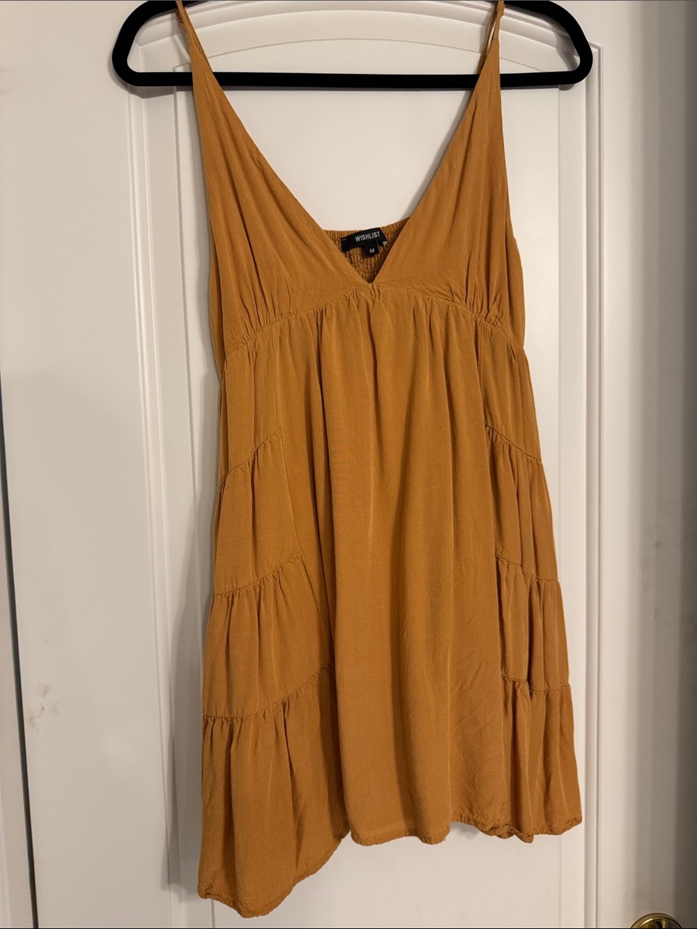 Wishlist Mustard Tiered Mini Dress